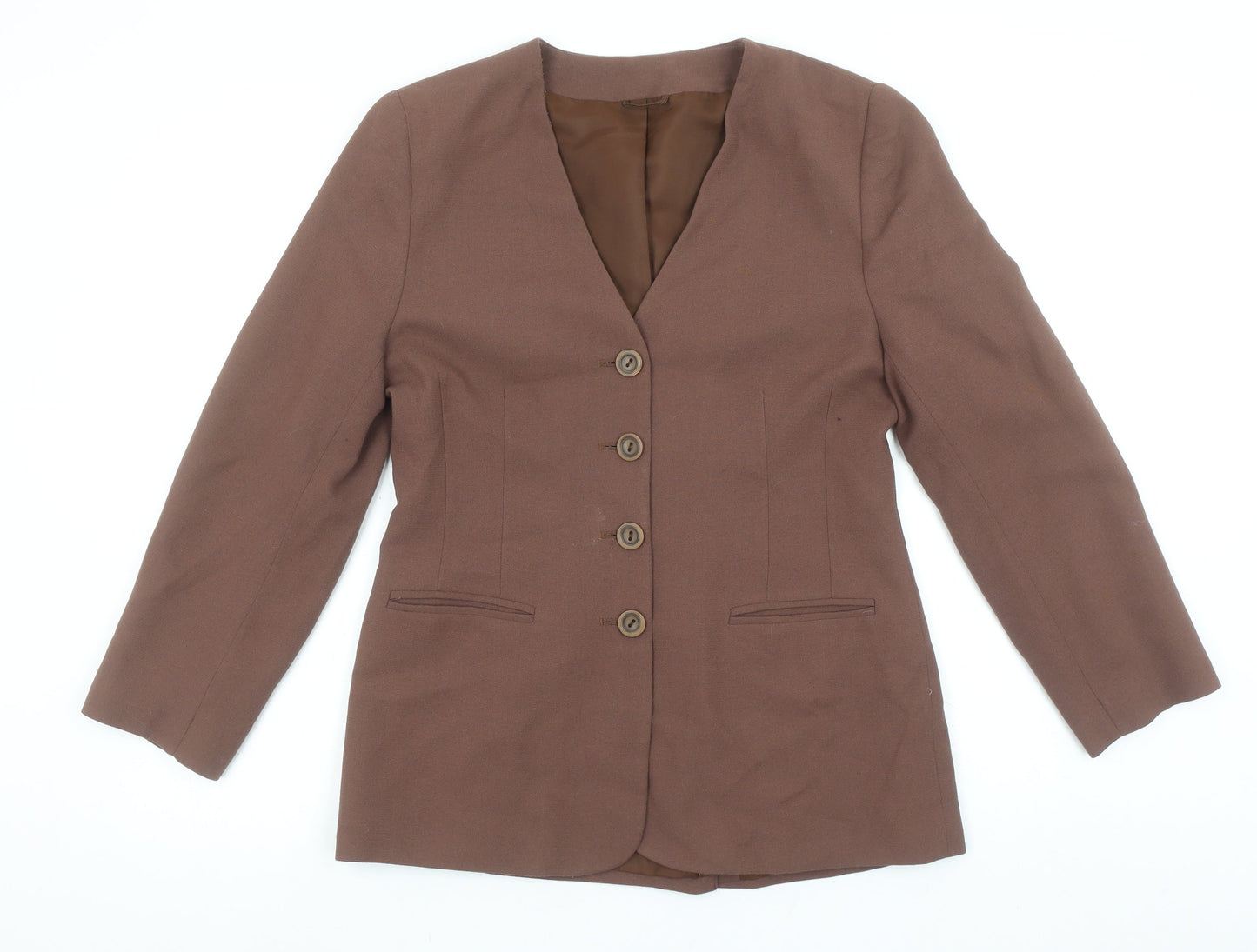 Hamells Women's Brown Size 12 Single-Breasted Blazer Jacket