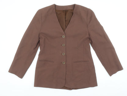Hamells Women's Brown Size 12 Single-Breasted Blazer Jacket