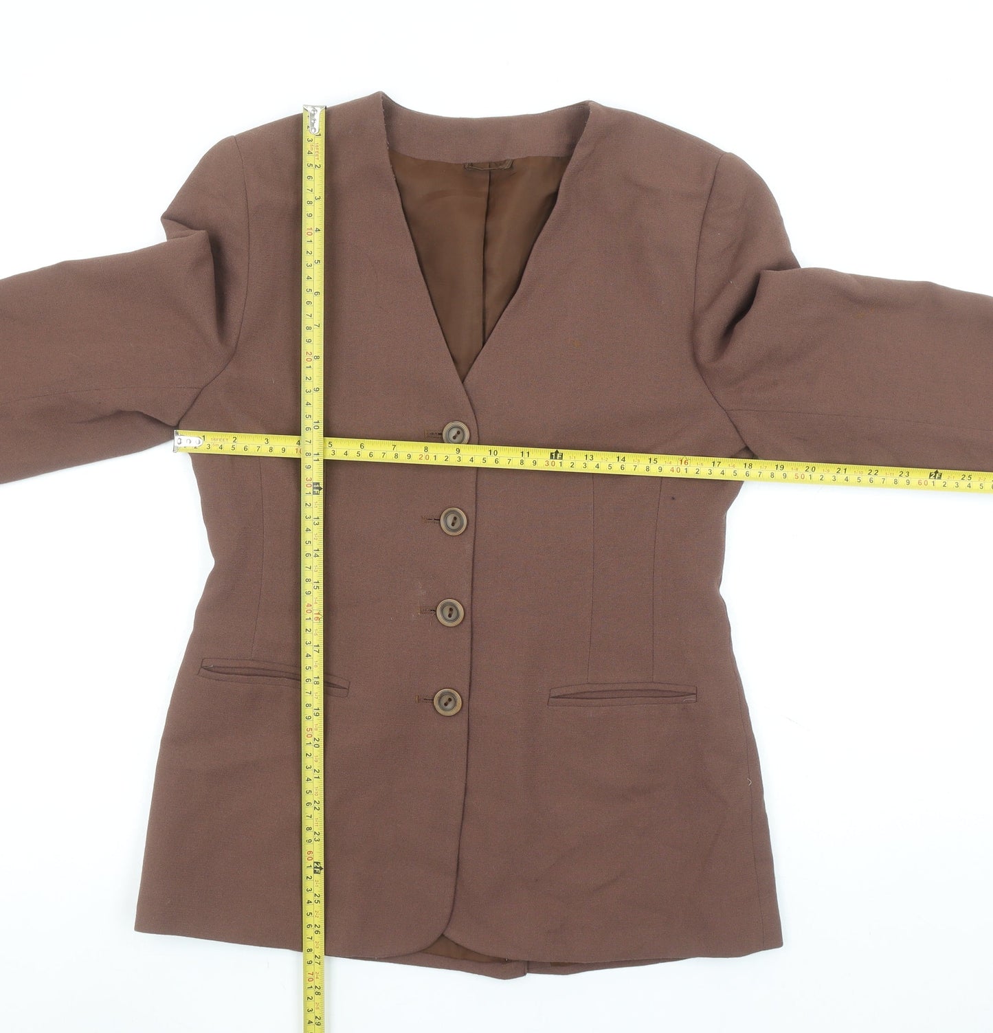 Hamells Women's Brown Size 12 Single-Breasted Blazer Jacket
