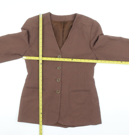 Hamells Women's Brown Size 12 Single-Breasted Blazer Jacket