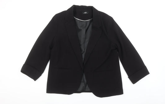 Wallis Women's Black UK 16 Classic Single-Breasted Blazer Jacket