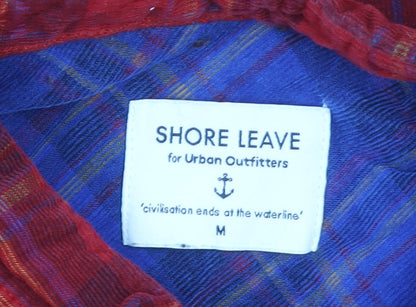 Shore Leave Urban Outfitters Men's Red Plaid Cotton Button-Up Shirt M