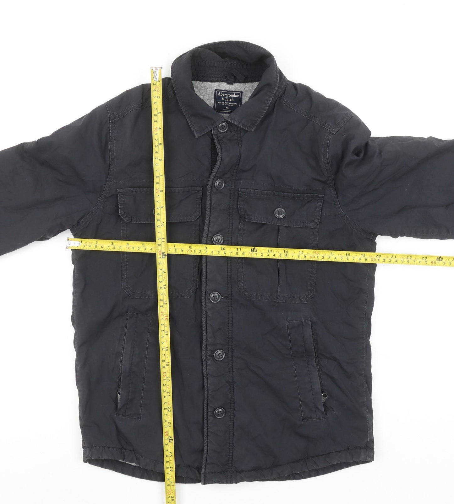 Abercrombie & Fitch Men's Black XS Lined Cotton Jacket