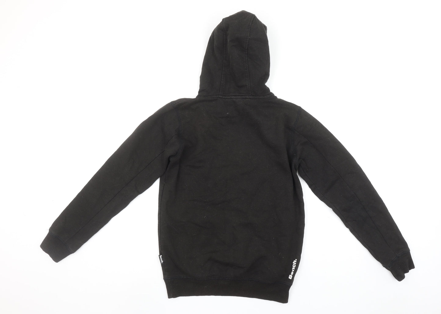 Bench Boys Black Pullover Hoodie Size 13 Years Cotton Blend Logo Print
