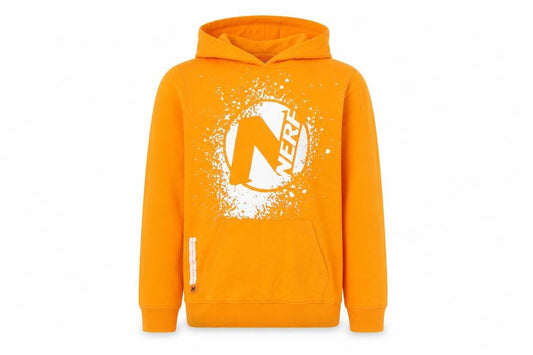 Nerf Boys Orange Pullover Hoodie 10-11 Years Graphic Print Cotton