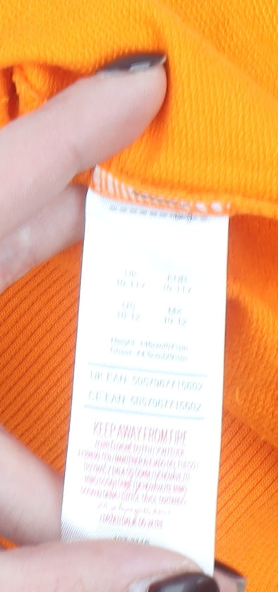 Nerf Boys Orange Pullover Hoodie 10-11 Years Graphic Print Cotton