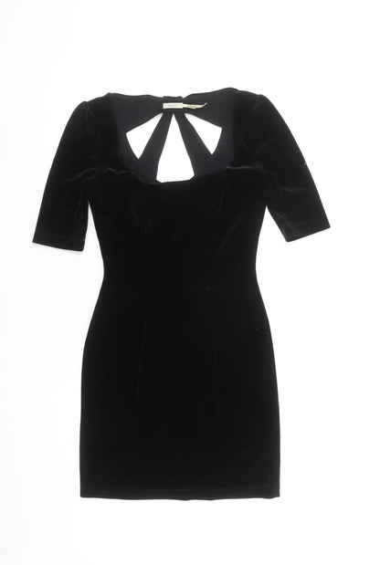 Kimchi Blue Women’s Black Velvet Cut Out Bodycon Party Dress XS