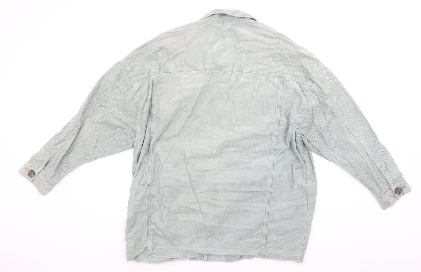 Stradivarius Women’s Green Corduroy Button Jacket Size 12