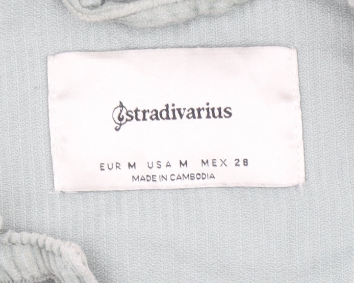 Stradivarius Women’s Green Corduroy Button Jacket Size 12