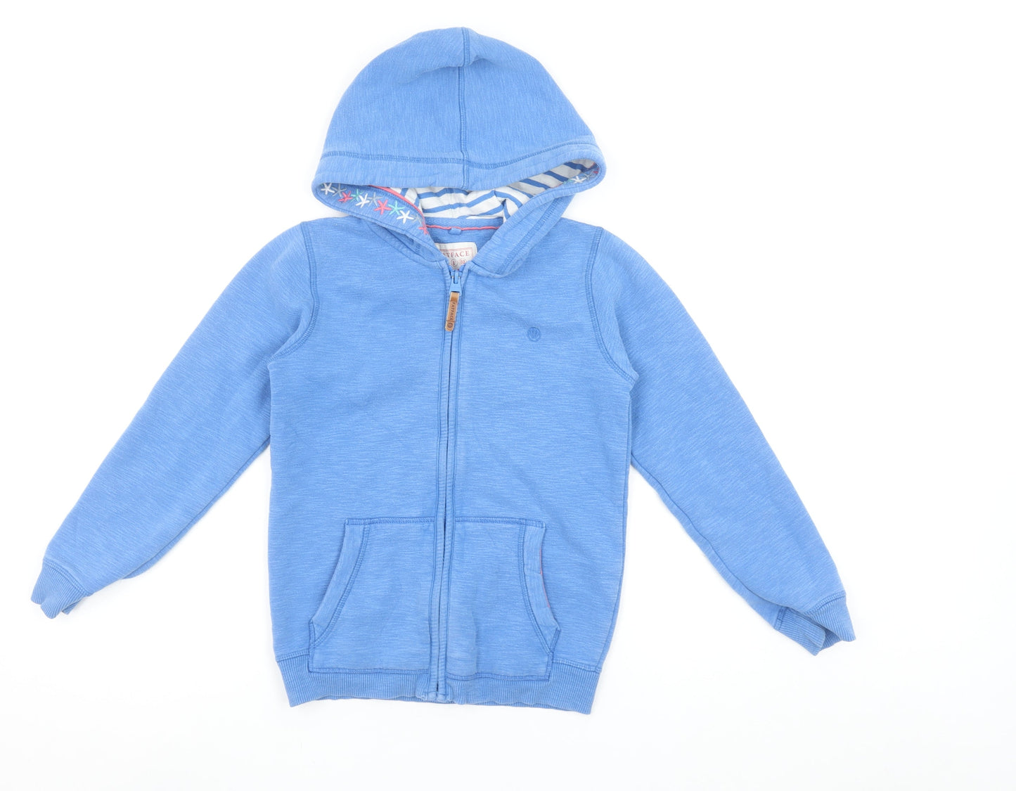 FatFace Girls Blue Full Zip Hoodie 8-9 Years Cotton Blend Casual