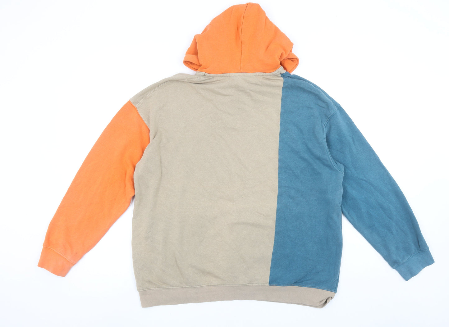 H&M Boys Multicoloured Hoodie Beige Blue Orange Size 12-14 Years Cotton Blend