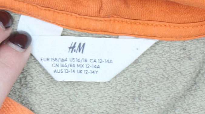 H&M Boys Multicoloured Hoodie Beige Blue Orange Size 12-14 Years Cotton Blend