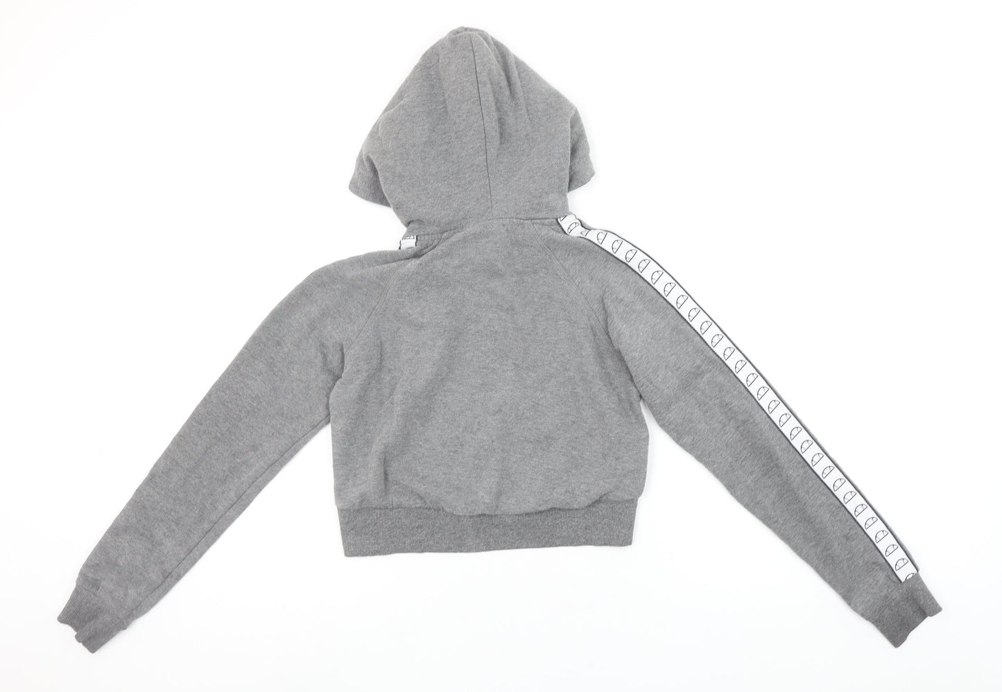 Ellesse Women Grey Full Zip Hoodie Size 4 Cotton Blend Sportswear