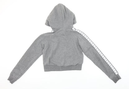 Ellesse Women Grey Full Zip Hoodie Size 4 Cotton Blend Sportswear