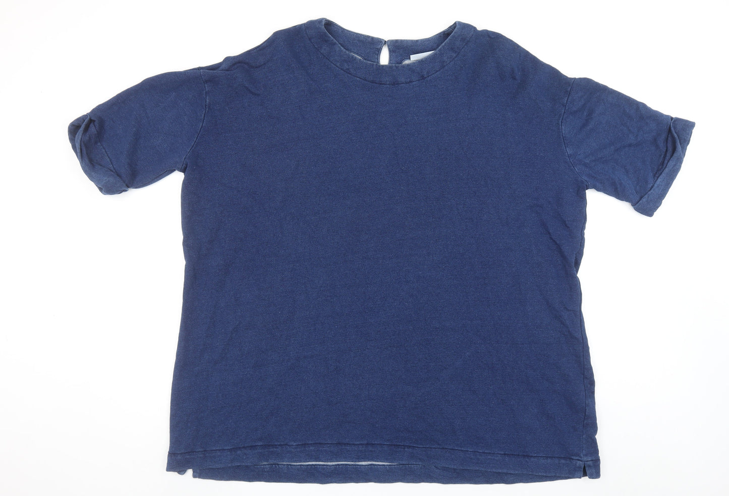 Masai Women Blue Pullover Sweatshirt Medium Cotton Blend