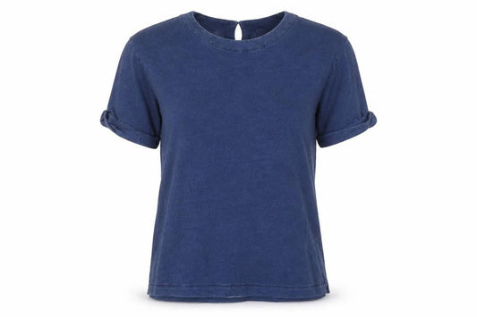 Front view of Masai Women Blue Pullover Sweatshirt Medium Cotton Blend