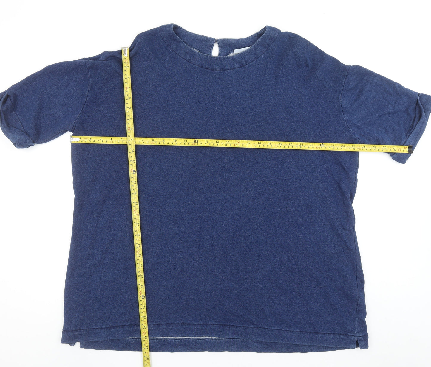 Masai Women Blue Pullover Sweatshirt Medium Cotton Blend