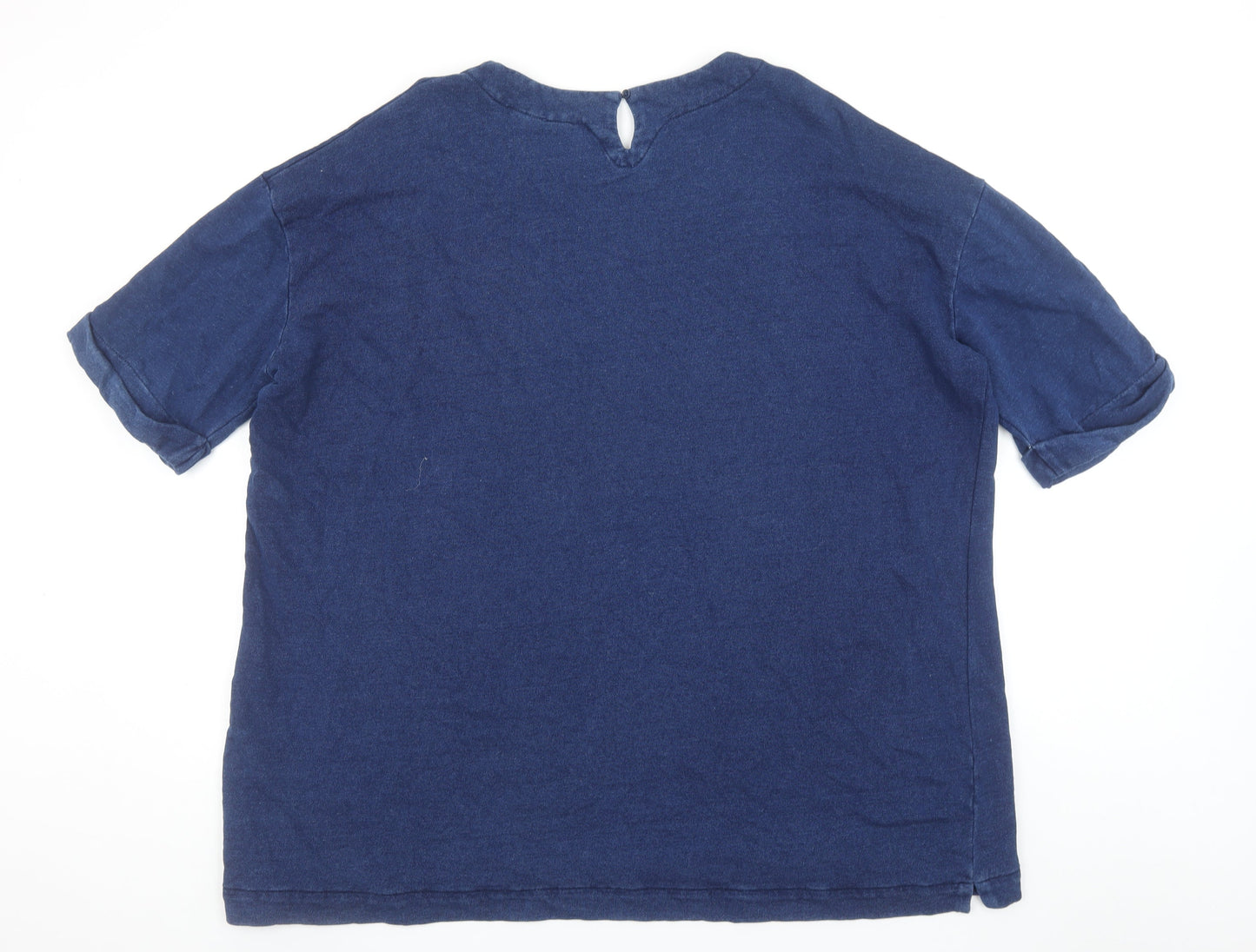 Masai Women Blue Pullover Sweatshirt Medium Cotton Blend