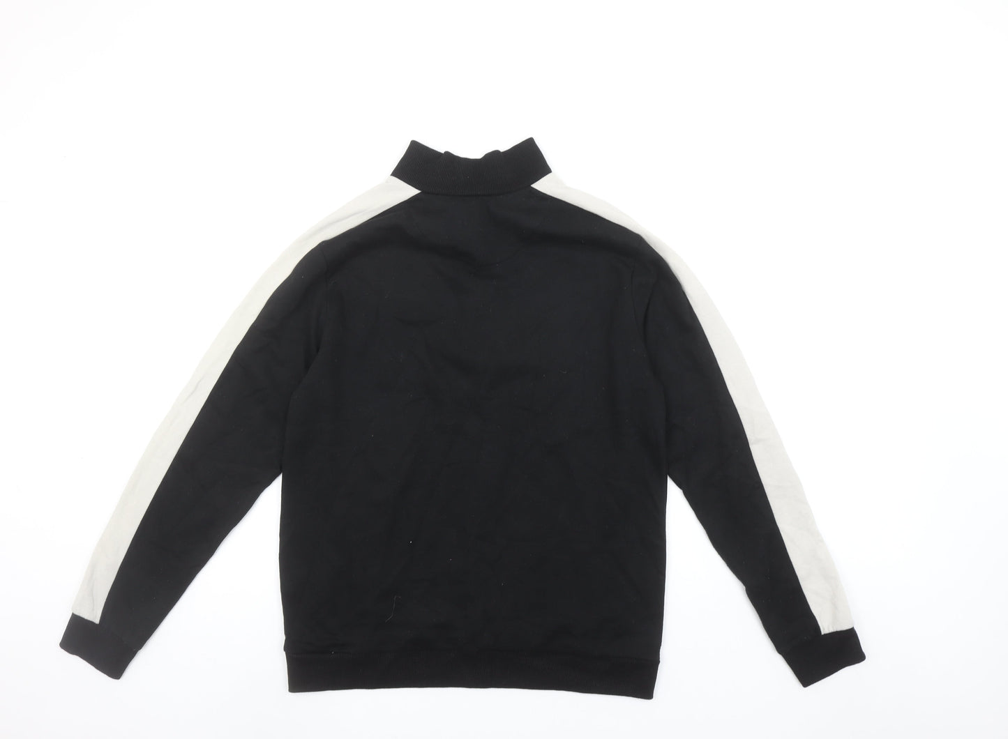 BoohooMAN Men's Black 1/4 Zip Sweatshirt Size M High Neck Casual Top
