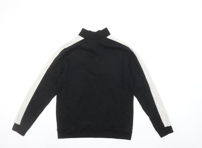 BoohooMAN Men's Black 1/4 Zip Sweatshirt Size M High Neck Casual Top