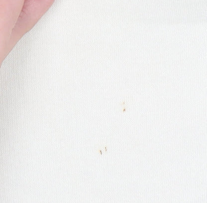 Champion Women Beige Logo Sweatshirt Large Crew Neck Cotton Blend