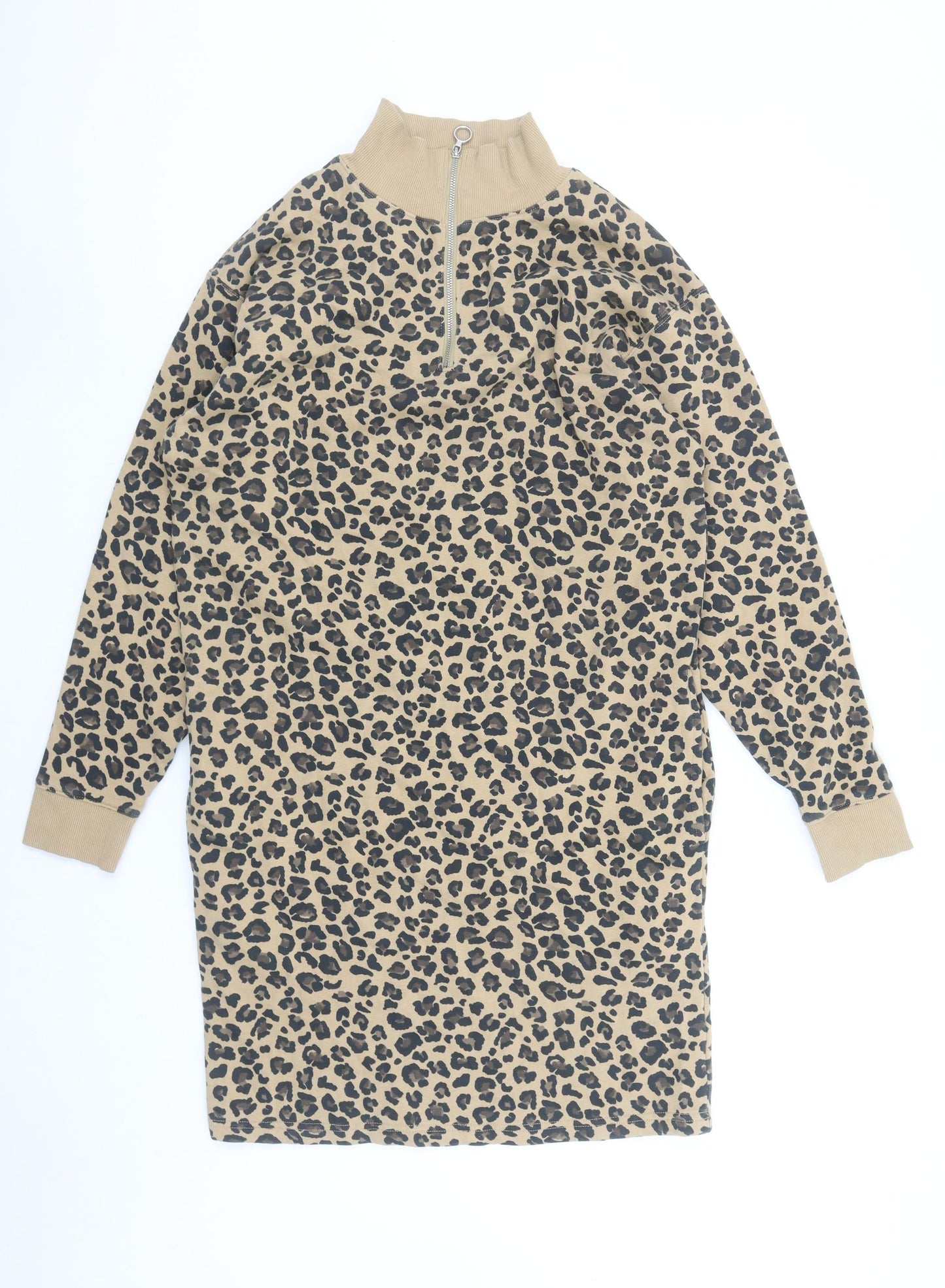 Marks and Spencer Women Beige Leopard Print Shift Dress Size 6