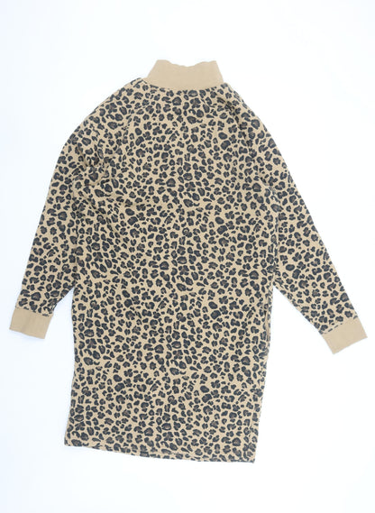 Marks and Spencer Women Beige Leopard Print Shift Dress Size 6