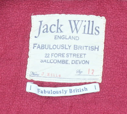 Womens UK Size 12 Jack Wills Pink Full Zip Hoodie