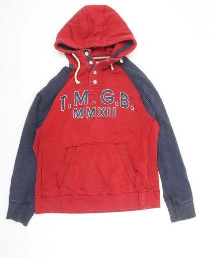 Next Team GB Red Henley Hoodie Men's Large Long Sleeve Sports Style