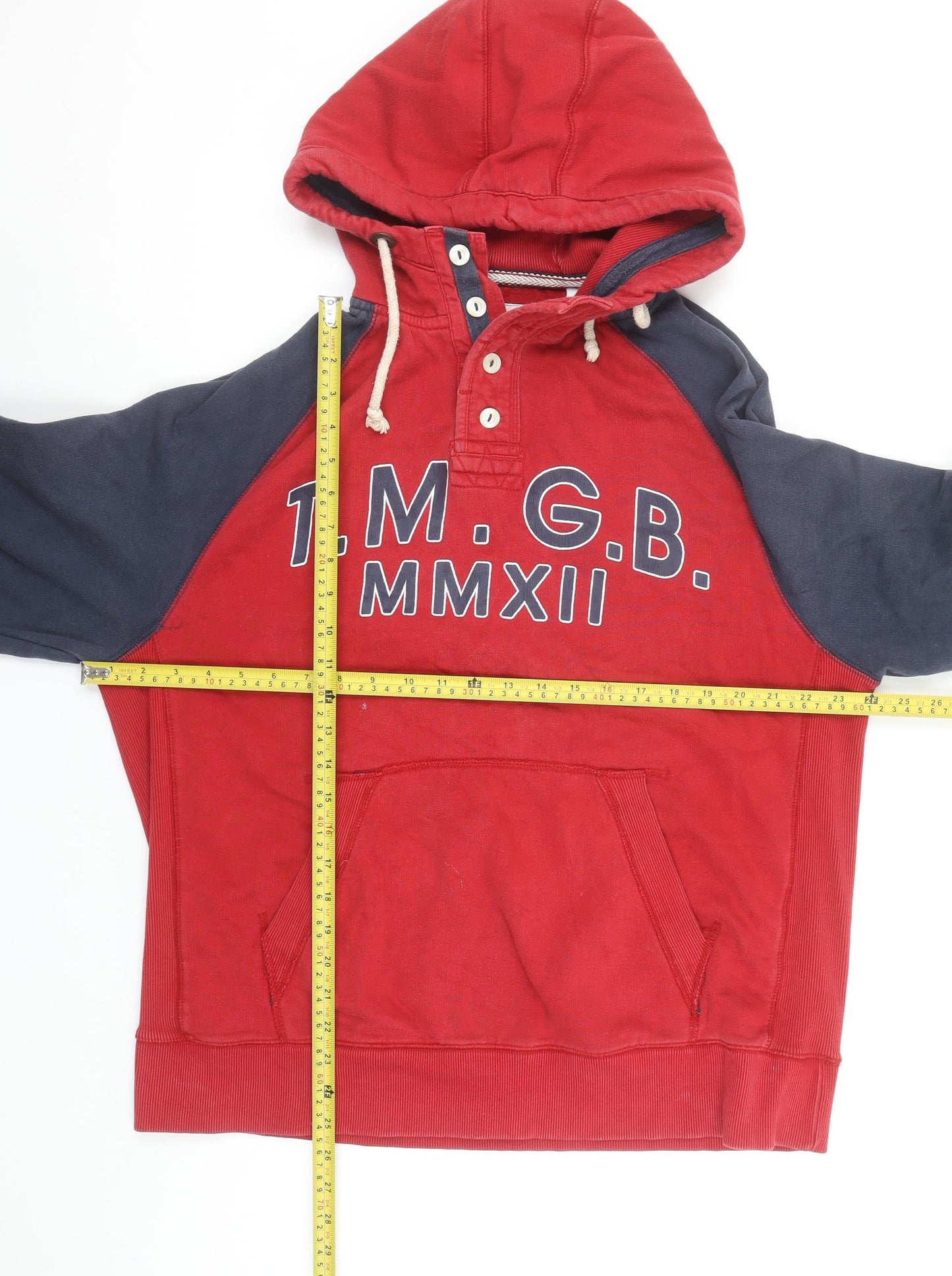 Next Team GB Red Henley Hoodie Men's Large Long Sleeve Sports Style