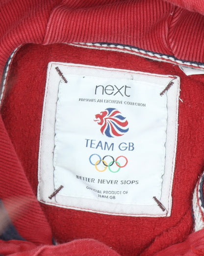 Next Team GB Red Henley Hoodie Men's Large Long Sleeve Sports Style