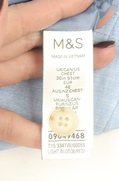 Marks and Spencer Men's Light Blue Linen Waistcoat Size 36 Regular