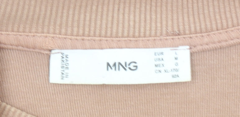 MNG Women’s Beige Ruffle Crew Neck Pullover Sweatshirt Size 14