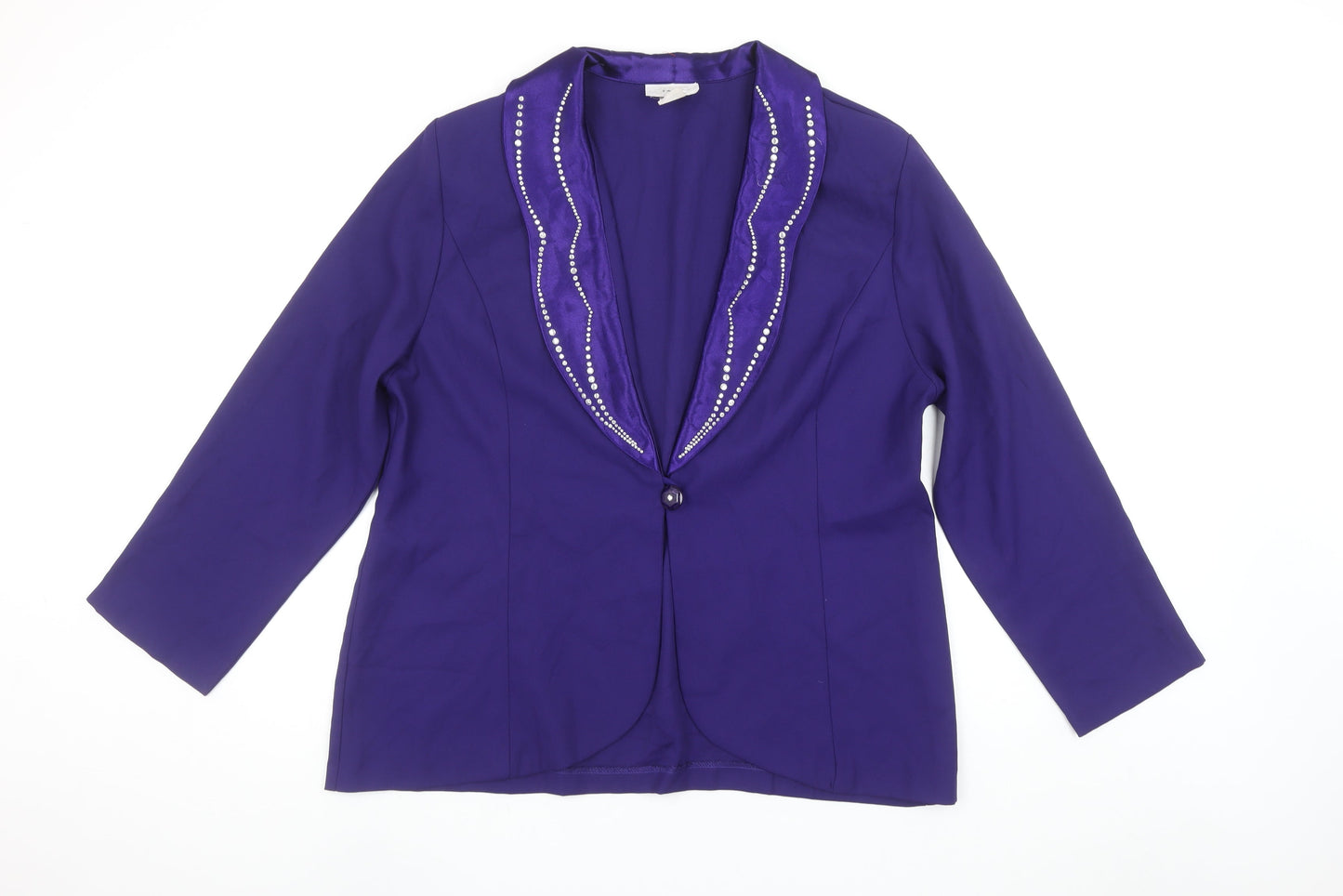 3K Fashion Women's Purple L Tuxedo Style Blazer Jacket