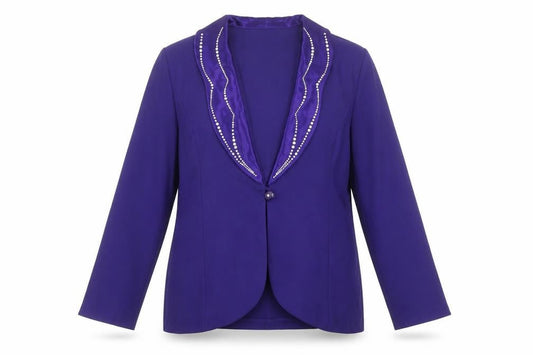 3K Fashion Women's Purple L Tuxedo Style Blazer Jacket