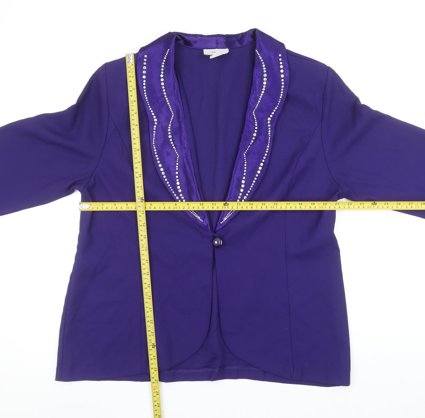 3K Fashion Women's Purple L Tuxedo Style Blazer Jacket