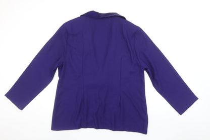 3K Fashion Women's Purple L Tuxedo Style Blazer Jacket