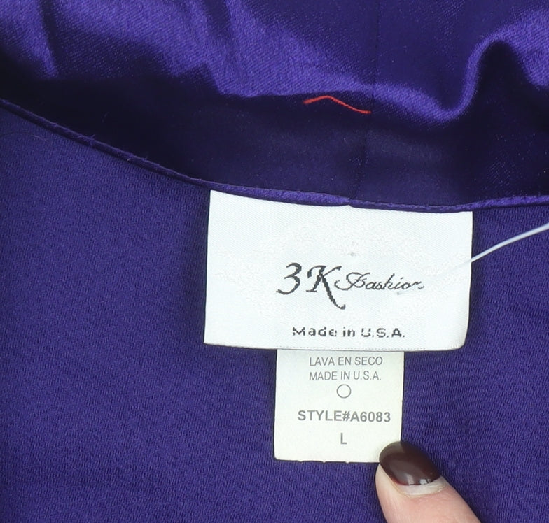 3K Fashion Women's Purple L Tuxedo Style Blazer Jacket