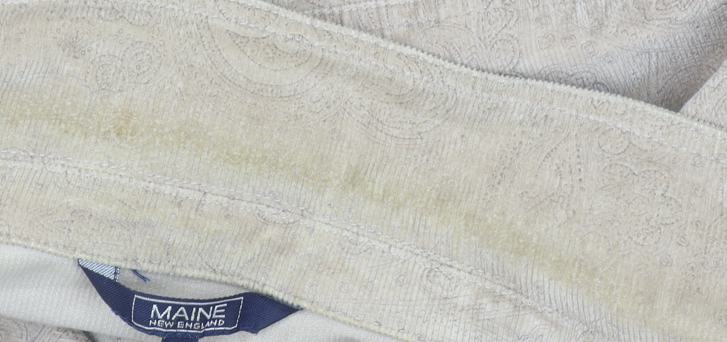 Maine New England Women's Beige Corduroy Blazer UK 14 Single Breasted Jacket