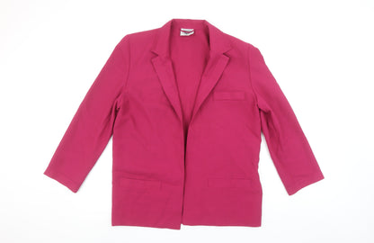 Jacques Vert Women's Fuchsia Wool Blend Suit Jacket UK 12 Classic Fit