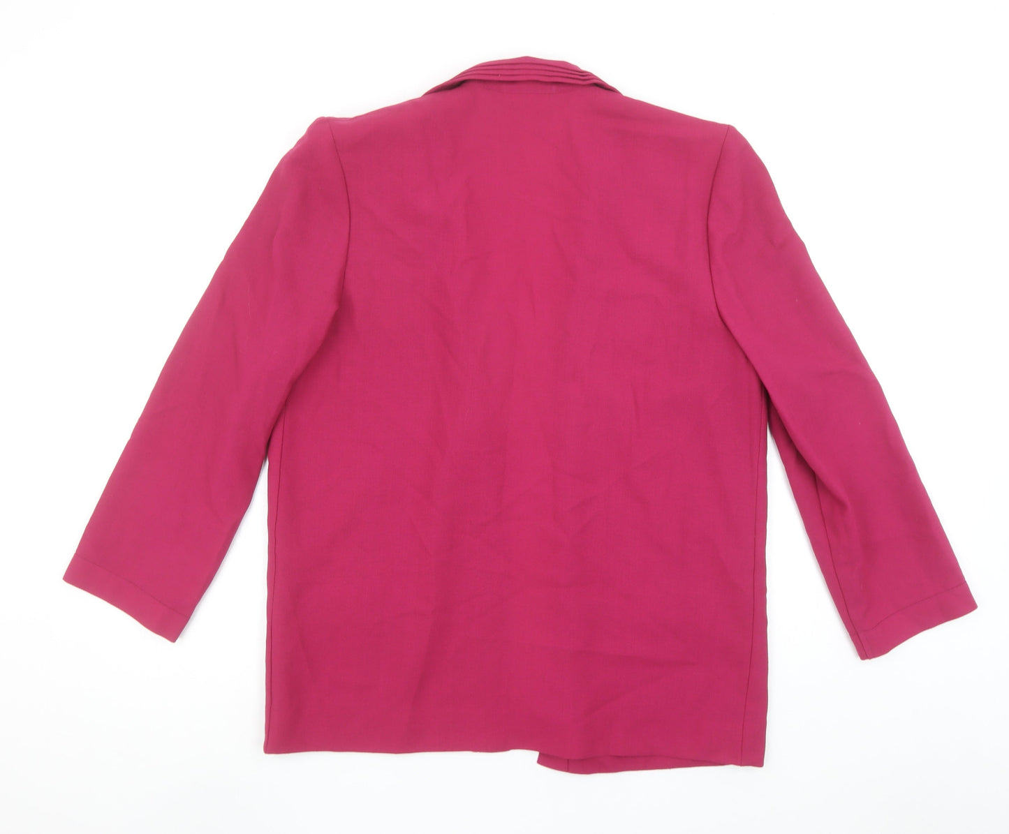 Jacques Vert Women's Fuchsia Wool Blend Suit Jacket UK 12 Classic Fit