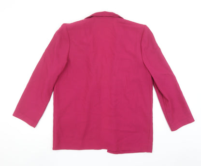 Jacques Vert Women's Fuchsia Wool Blend Suit Jacket UK 12 Classic Fit