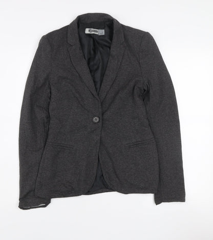 Stradivarius Womens Grey L Slim Fit Single Breasted Blazer Jacket