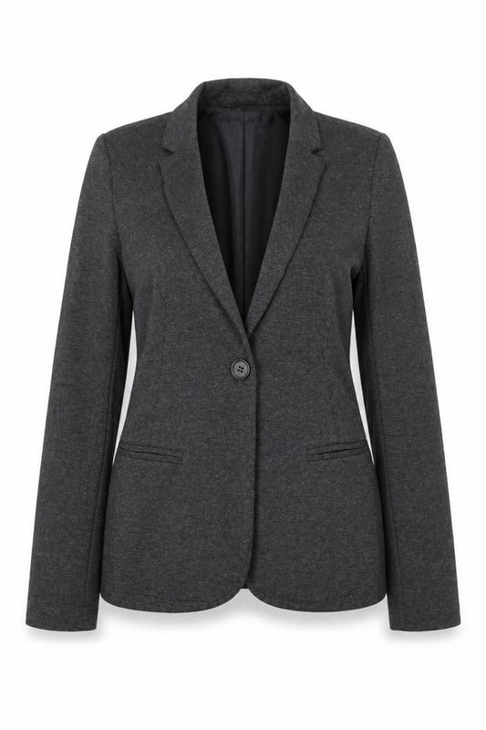 Stradivarius Womens Grey L Slim Fit Single Breasted Blazer Jacket