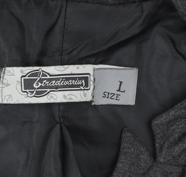 Stradivarius Womens Grey L Slim Fit Single Breasted Blazer Jacket