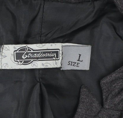 Stradivarius Womens Grey L Slim Fit Single Breasted Blazer Jacket