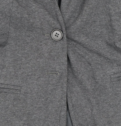 Stradivarius Womens Grey L Slim Fit Single Breasted Blazer Jacket