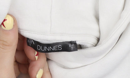 Dunnes Men's Cream Pullover Hoodie Size S Cotton Blend Fleece