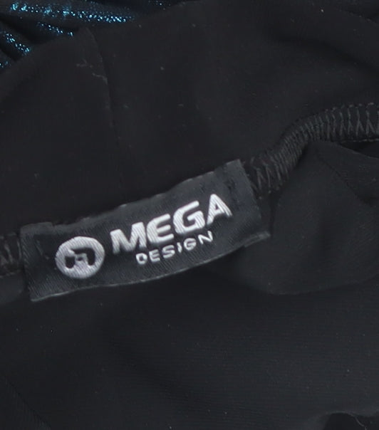 MEGA Design Women's Blue Sequin V-Neck Long Sleeve Cardigan Size 2XL