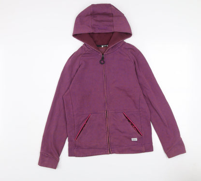 Björn Borg Women's Purple Cotton Blend Hooded Zip Jacket Size M